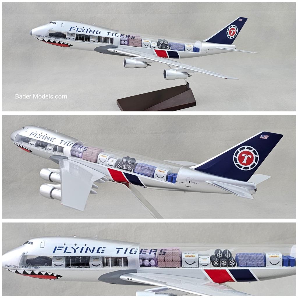 Flying Tigers (Shark) - B747-200F - (1:100) - 180° Clear Top